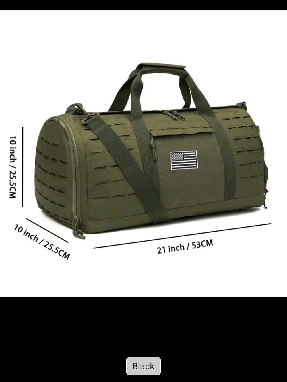 Army Green Tactical Duffel Bag - Travel & Gym Bag